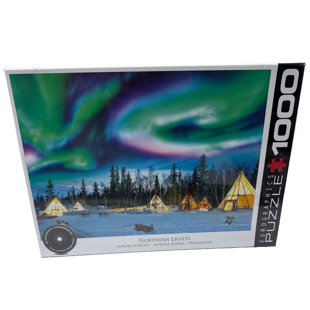 Eurographics NORTHERN LIGHTS 1000 Piece Jigsaw Puzzle HDR Photo 19.25 X26.58 NEW